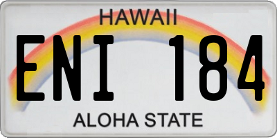 HI license plate ENI184