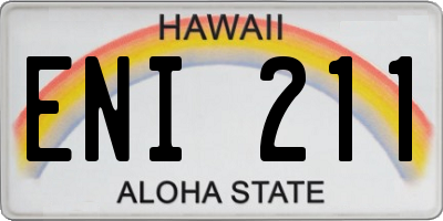 HI license plate ENI211