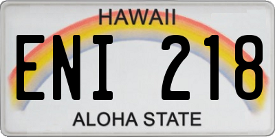 HI license plate ENI218