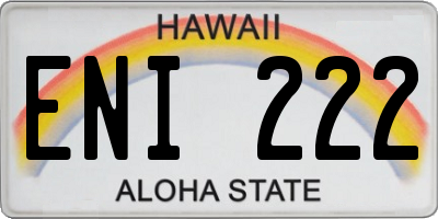 HI license plate ENI222