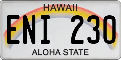 HI license plate ENI230