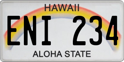 HI license plate ENI234