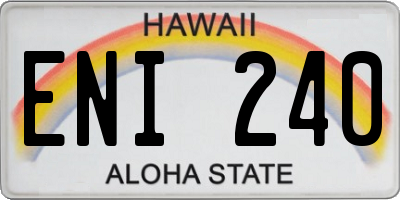 HI license plate ENI240