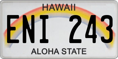 HI license plate ENI243