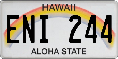 HI license plate ENI244