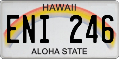HI license plate ENI246