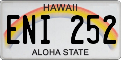 HI license plate ENI252