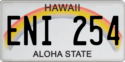 HI license plate ENI254
