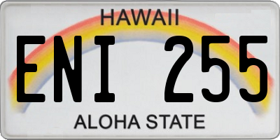 HI license plate ENI255