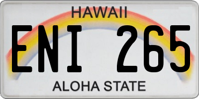 HI license plate ENI265