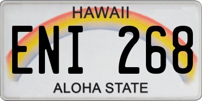 HI license plate ENI268
