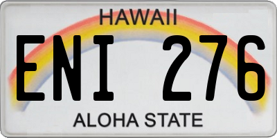 HI license plate ENI276