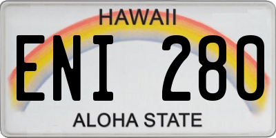 HI license plate ENI280
