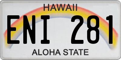 HI license plate ENI281