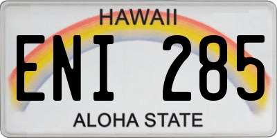 HI license plate ENI285