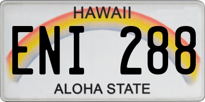 HI license plate ENI288