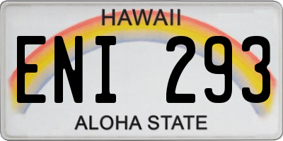 HI license plate ENI293