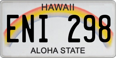HI license plate ENI298