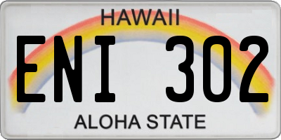 HI license plate ENI302