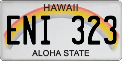 HI license plate ENI323