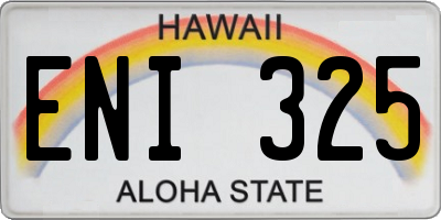 HI license plate ENI325
