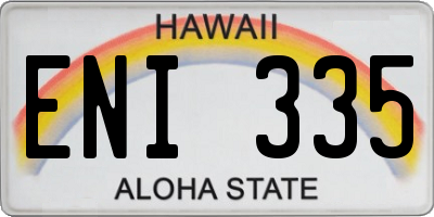 HI license plate ENI335