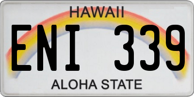 HI license plate ENI339