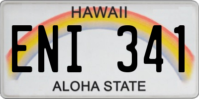 HI license plate ENI341