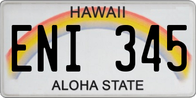 HI license plate ENI345