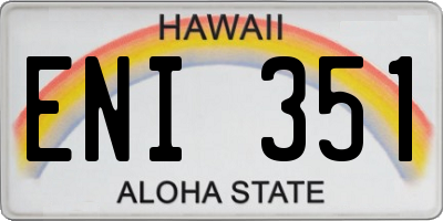 HI license plate ENI351