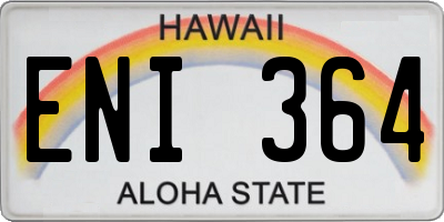 HI license plate ENI364
