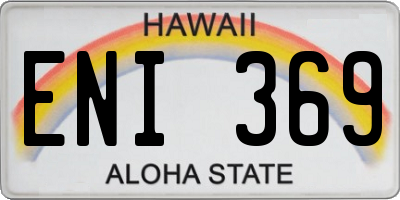 HI license plate ENI369