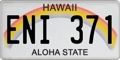 HI license plate ENI371