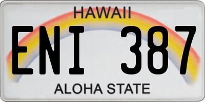 HI license plate ENI387
