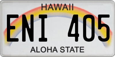 HI license plate ENI405