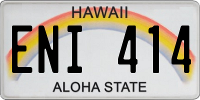 HI license plate ENI414
