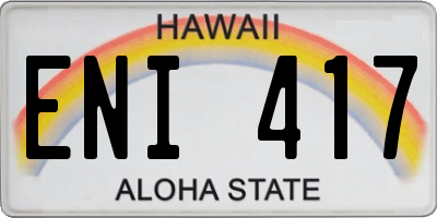 HI license plate ENI417
