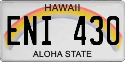 HI license plate ENI430