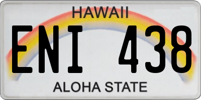 HI license plate ENI438