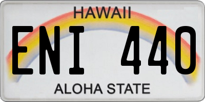 HI license plate ENI440