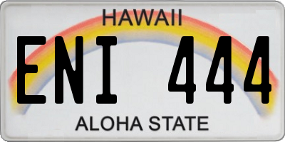 HI license plate ENI444