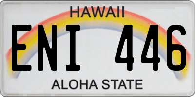HI license plate ENI446