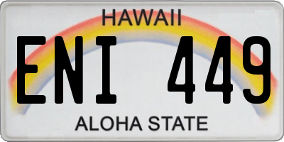 HI license plate ENI449
