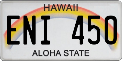 HI license plate ENI450