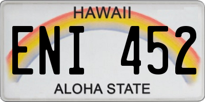 HI license plate ENI452