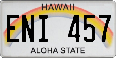 HI license plate ENI457