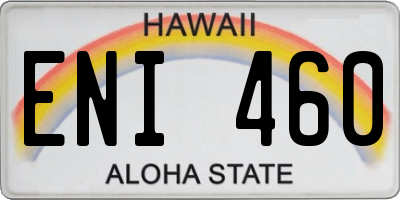 HI license plate ENI460