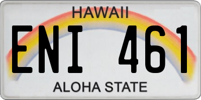 HI license plate ENI461
