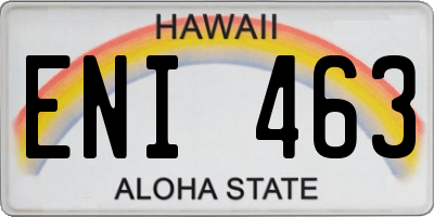 HI license plate ENI463