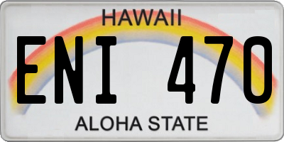 HI license plate ENI470